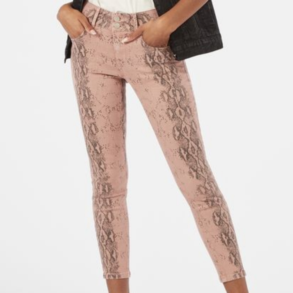 Pink Snake Skinny Jeans